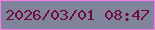 文字の大きさ：1、枠の色：fa7fed、背景の色：81849d、文字の色：700d3c 無料ブログパーツのブログ時計