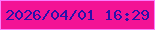 文字の大きさ：1、枠の色：fa7ffb、背景の色：f31395、文字の色：2911aa 無料ブログパーツのブログ時計