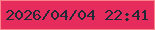 文字の大きさ：5、枠の色：fa848b、背景の色：e62c5c、文字の色：212a36 無料ブログパーツのブログ時計