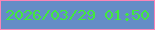 文字の大きさ：5、枠の色：fa85b7、背景の色：648dc6、文字の色：42e93e 無料ブログパーツのブログ時計