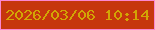 文字の大きさ：2、枠の色：fa87d0、背景の色：c6360d、文字の色：d2a505 無料ブログパーツのブログ時計
