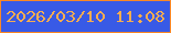 文字の大きさ：2、枠の色：fa8825、背景の色：385ae6、文字の色：f6ad50 無料ブログパーツのブログ時計