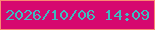 文字の大きさ：3、枠の色：fa8873、背景の色：d6086f、文字の色：3dbdc0 無料ブログパーツのブログ時計