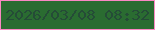 文字の大きさ：4、枠の色：fa88c3、背景の色：2a6c31、文字の色：254c37 無料ブログパーツのブログ時計