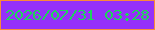 文字の大きさ：4、枠の色：fa8938、背景の色：9530f9、文字の色：1dd559 無料ブログパーツのブログ時計