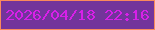 文字の大きさ：1、枠の色：fa8a5c、背景の色：73349b、文字の色：d820e8 無料ブログパーツのブログ時計