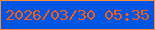 文字の大きさ：5、枠の色：fa8d3a、背景の色：0055e2、文字の色：f85c12 無料ブログパーツのブログ時計