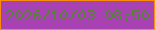 文字の大きさ：5、枠の色：fa8e0c、背景の色：a842b2、文字の色：568239 無料ブログパーツのブログ時計