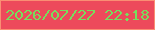 文字の大きさ：1、枠の色：fa8e73、背景の色：ed4a5b、文字の色：77de5d 無料ブログパーツのブログ時計