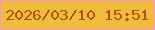 文字の大きさ：5、枠の色：fa8fd4、背景の色：eebd3b、文字の色：b84f15 無料ブログパーツのブログ時計
