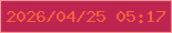 文字の大きさ：1、枠の色：fa9698、背景の色：be2450、文字の色：f96040 無料ブログパーツのブログ時計