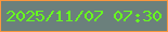 文字の大きさ：3、枠の色：fa973e、背景の色：6b807c、文字の色：68fc1f 無料ブログパーツのブログ時計