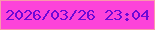 文字の大きさ：4、枠の色：fa98ac、背景の色：fd43da、文字の色：6d08d6 無料ブログパーツのブログ時計