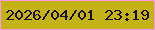 文字の大きさ：1、枠の色：fa9ae6、背景の色：c3b316、文字の色：1c0b27 無料ブログパーツのブログ時計