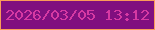 文字の大きさ：4、枠の色：fa9c59、背景の色：800f7f、文字の色：d639a3 無料ブログパーツのブログ時計
