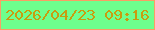 文字の大きさ：4、枠の色：fa9e64、背景の色：6eff8d、文字の色：c89c0f 無料ブログパーツのブログ時計