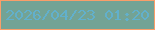 文字の大きさ：5、枠の色：fa9e69、背景の色：73a395、文字の色：62b0cc 無料ブログパーツのブログ時計
