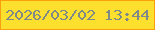 文字の大きさ：1、枠の色：faa00f、背景の色：fddf2e、文字の色：7f8988 無料ブログパーツのブログ時計