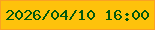 文字の大きさ：1、枠の色：faa123、背景の色：fec20b、文字の色：01570d 無料ブログパーツのブログ時計