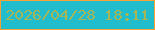 文字の大きさ：2、枠の色：faa133、背景の色：21bdcd、文字の色：a5b658 無料ブログパーツのブログ時計