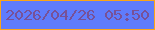 文字の大きさ：2、枠の色：faa517、背景の色：5f7cfc、文字の色：785197 無料ブログパーツのブログ時計