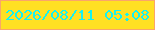 文字の大きさ：5、枠の色：faa56a、背景の色：ffe023、文字の色：15f1f1 無料ブログパーツのブログ時計