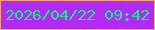 文字の大きさ：1、枠の色：faa66e、背景の色：b12bf4、文字の色：1fea8b 無料ブログパーツのブログ時計