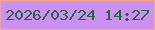 文字の大きさ：4、枠の色：faa785、背景の色：cb91f1、文字の色：2b623f 無料ブログパーツのブログ時計
