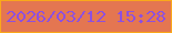文字の大きさ：5、枠の色：faa81a、背景の色：e47651、文字の色：8e50df 無料ブログパーツのブログ時計