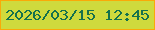 文字の大きさ：2、枠の色：faa908、背景の色：cfda3d、文字の色：15714d 無料ブログパーツのブログ時計