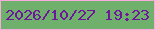 文字の大きさ：1、枠の色：faaadc、背景の色：6eb06c、文字の色：6e179c 無料ブログパーツのブログ時計