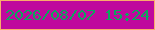 文字の大きさ：1、枠の色：faac6b、背景の色：bf099d、文字の色：0aa75d 無料ブログパーツのブログ時計
