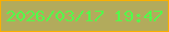 文字の大きさ：3、枠の色：faaf00、背景の色：b2ab5c、文字の色：53fa4a 無料ブログパーツのブログ時計