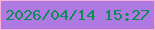 文字の大きさ：2、枠の色：fab1d9、背景の色：ae79e0、文字の色：0c8b56 無料ブログパーツのブログ時計