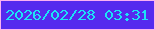文字の大きさ：2、枠の色：fab1f2、背景の色：552aee、文字の色：1ce3f6 無料ブログパーツのブログ時計