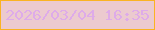 文字の大きさ：2、枠の色：fab323、背景の色：eccacf、文字の色：deabe9 無料ブログパーツのブログ時計
