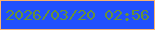 文字の大きさ：5、枠の色：fab36f、背景の色：2150fd、文字の色：669138 無料ブログパーツのブログ時計
