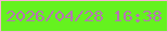 文字の大きさ：2、枠の色：fab3d4、背景の色：65f21f、文字の色：b675b2 無料ブログパーツのブログ時計