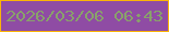 文字の大きさ：5、枠の色：fab507、背景の色：8f4ca4、文字の色：89a16a 無料ブログパーツのブログ時計