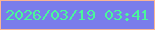 文字の大きさ：4、枠の色：fab594、背景の色：7a7deb、文字の色：4af79a 無料ブログパーツのブログ時計