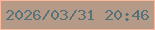 文字の大きさ：2、枠の色：fab89c、背景の色：b59b87、文字の色：577379 無料ブログパーツのブログ時計