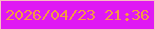 文字の大きさ：3、枠の色：fabac5、背景の色：df19f3、文字の色：f59943 無料ブログパーツのブログ時計