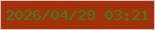 文字の大きさ：1、枠の色：fabbc1、背景の色：a1310a、文字の色：3f8120 無料ブログパーツのブログ時計