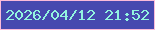 文字の大きさ：5、枠の色：fabbd9、背景の色：4649af、文字の色：92f5df 無料ブログパーツのブログ時計
