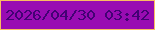 文字の大きさ：2、枠の色：fabd61、背景の色：990cb2、文字の色：430274 無料ブログパーツのブログ時計