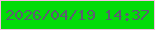 文字の大きさ：2、枠の色：fabde6、背景の色：03dc08、文字の色：5c5c71 無料ブログパーツのブログ時計