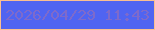 文字の大きさ：1、枠の色：fabf91、背景の色：5064f1、文字の色：7e6acb 無料ブログパーツのブログ時計