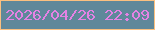 文字の大きさ：5、枠の色：fac080、背景の色：5f889a、文字の色：e582e4 無料ブログパーツのブログ時計