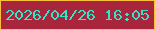 文字の大きさ：1、枠の色：fac138、背景の色：a9253c、文字の色：35e4c7 無料ブログパーツのブログ時計