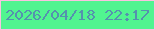 文字の大きさ：2、枠の色：fac2e0、背景の色：51f490、文字の色：5592ae 無料ブログパーツのブログ時計